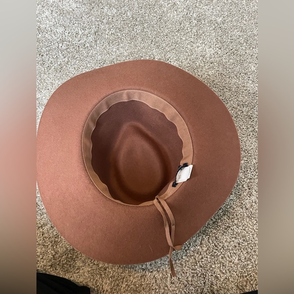 🎊 NWOT Lucky Brand Felt Hat with Leather Ribbon Brown Womens - Picture 2 of 4